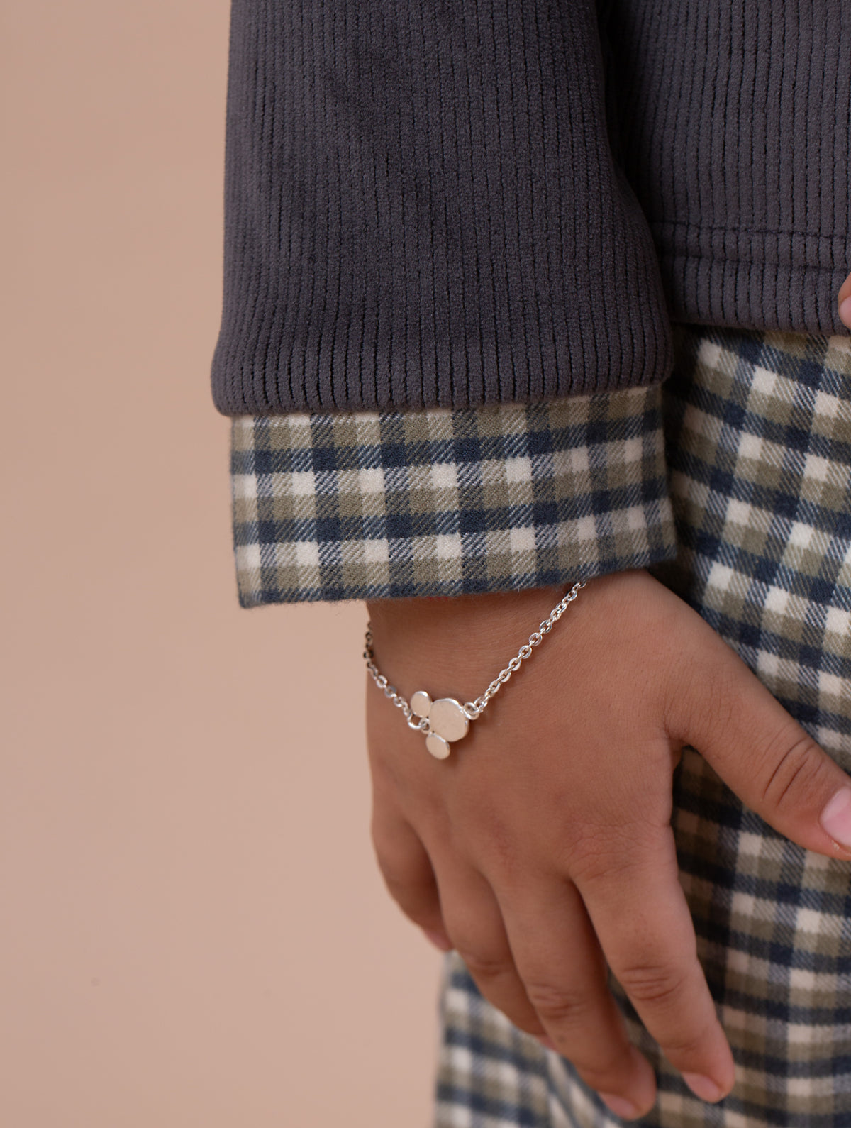 Grey & Cream Checkered Coord Set - Stylish Comfort