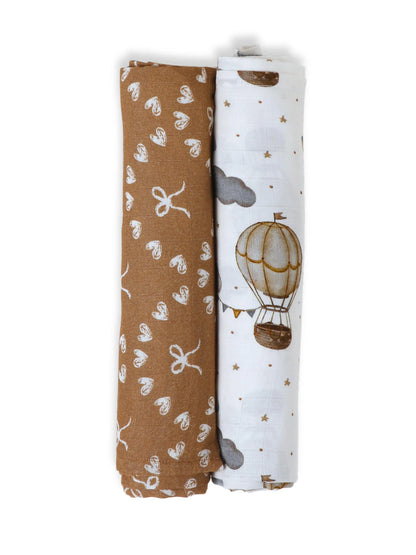 Bamboo Muslin Swaddle Blanket Set | Organic Bamboo Baby Swaddle | Newborn Receiving Blanket | Baby Shower Gift |  Baby Essentials