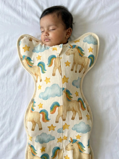 Arms Up Swaddle Pod for Newborns | Self Soothing Baby Sleep Sack | Bamboo Cotton Zipper Swaddle | Anti Startle Swaddle for Better Sleep