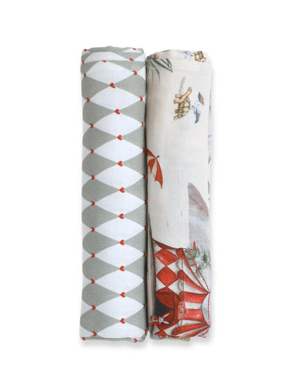 Bamboo Muslin Swaddle Blanket Set | Organic Bamboo Baby Swaddle | Newborn Receiving Blanket | Baby Shower Gift |  Baby Essentials