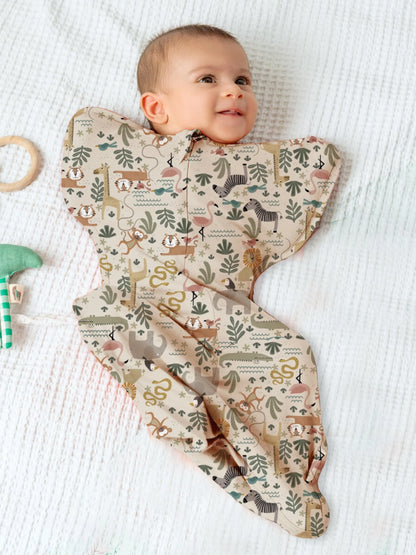 Arms Up Swaddle Pod for Newborns | Self Soothing Baby Sleep Sack | Bamboo Cotton Zipper Swaddle | Anti Startle Swaddle for Better Sleep