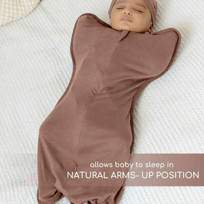 Arms Up Swaddle Pod for Newborns | Self Soothing Baby Sleep Sack | Bamboo Cotton Zipper Swaddle | Anti Startle Swaddle for Better Sleep