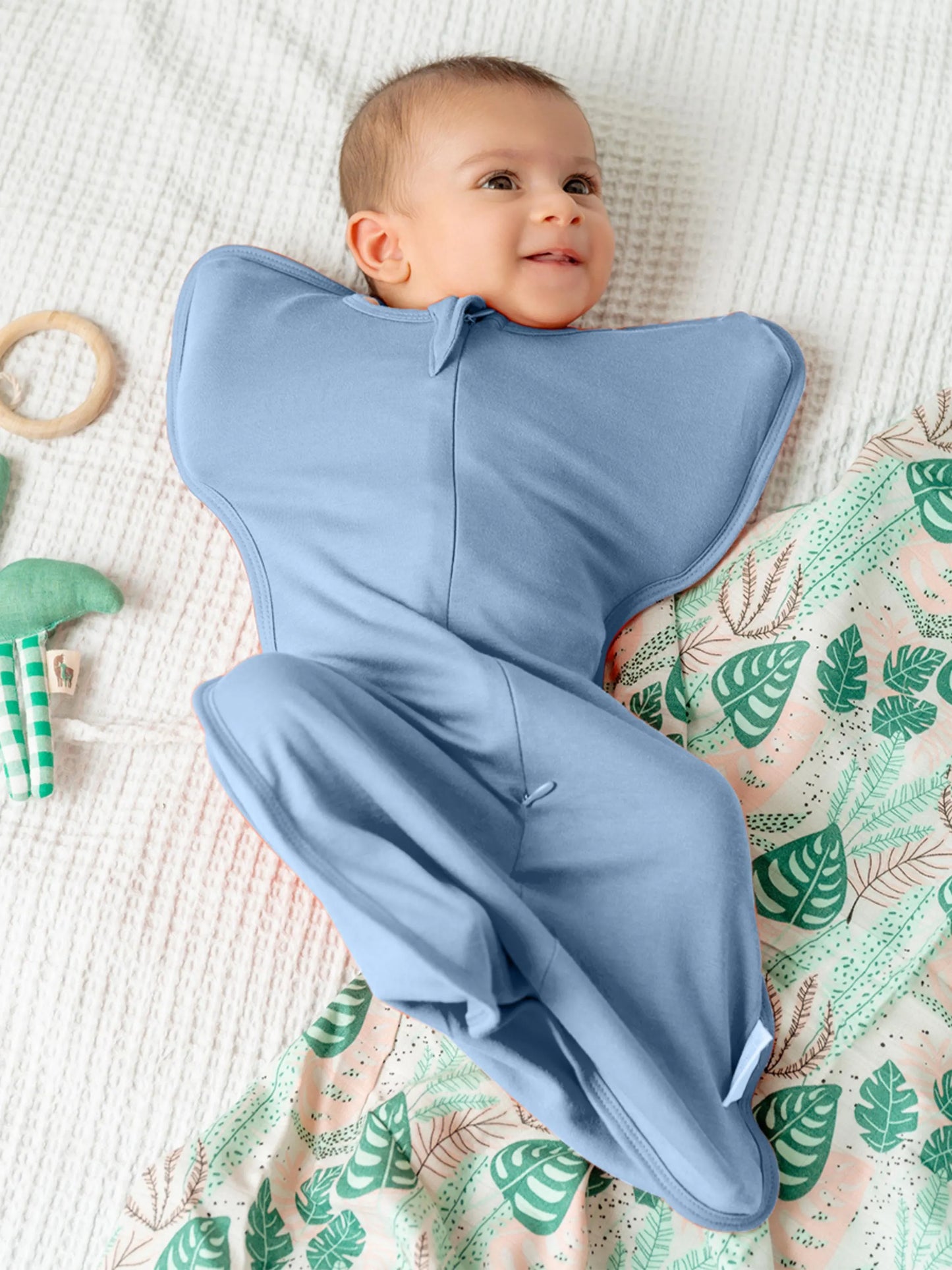 Arms Up Swaddle Pod for Newborns | Self Soothing Baby Sleep Sack | Bamboo Cotton Zipper Swaddle | Anti Startle Swaddle for Better Sleep