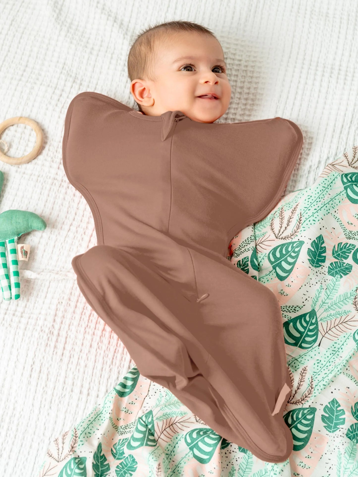 Arms Up Swaddle Pod for Newborns | Self Soothing Baby Sleep Sack | Bamboo Cotton Zipper Swaddle | Anti Startle Swaddle for Better Sleep