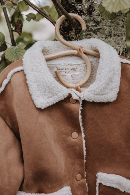 Shearling Style Kids Winter Jacket | Cozy Neutral Children Coat | Winter Outerwear for Toddlers & Kids