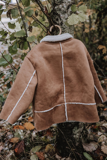 Shearling Style Kids Winter Jacket | Cozy Neutral Children Coat | Winter Outerwear for Toddlers & Kids