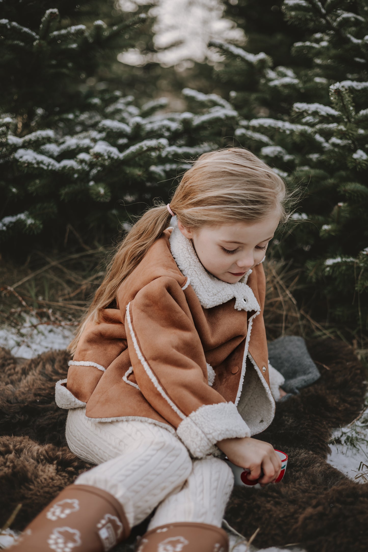 Shearling Style Kids Winter Jacket | Cozy Neutral Children Coat | Winter Outerwear for Toddlers & Kids