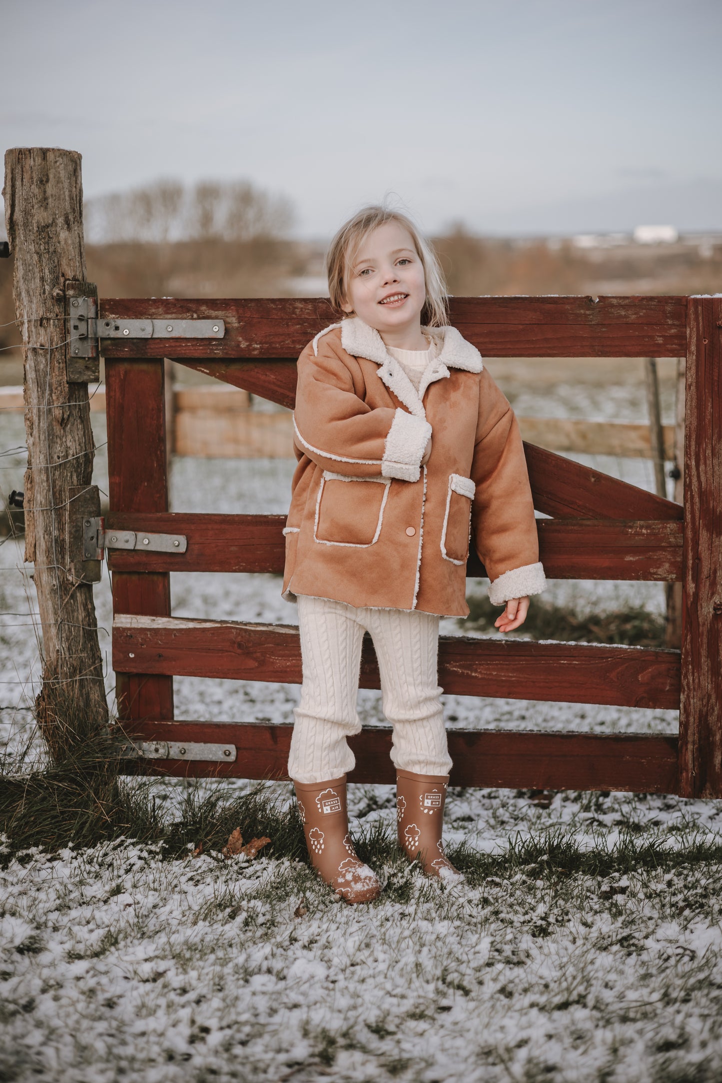 Shearling Style Kids Winter Jacket | Cozy Neutral Children Coat | Winter Outerwear for Toddlers & Kids