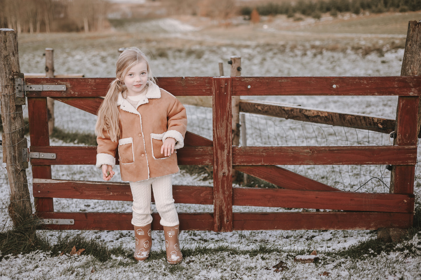 Shearling Style Kids Winter Jacket | Cozy Neutral Children Coat | Winter Outerwear for Toddlers & Kids
