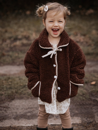 Cozy Faux Sheepskin Jacket - Brown