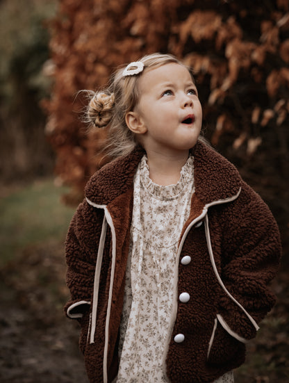 Cozy Faux Sheepskin Jacket - Brown