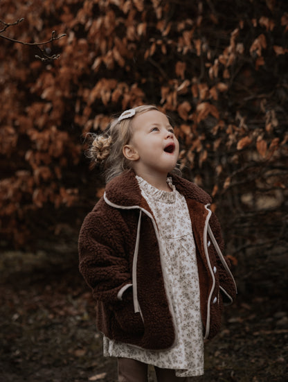 Cozy Faux Sheepskin Jacket - Brown