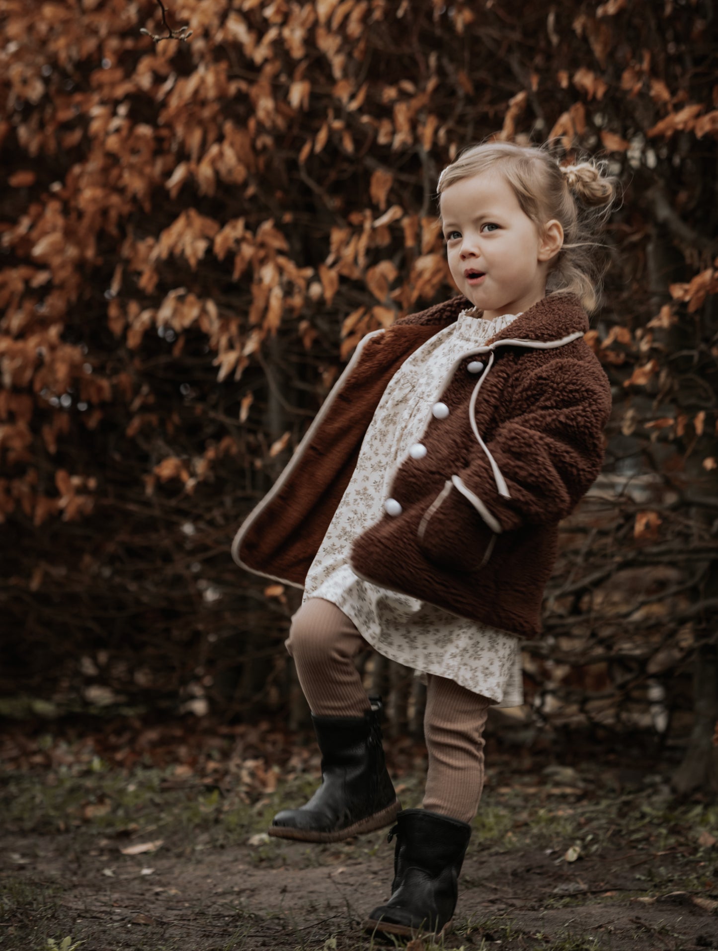 Cozy Faux Sheepskin Jacket - Brown