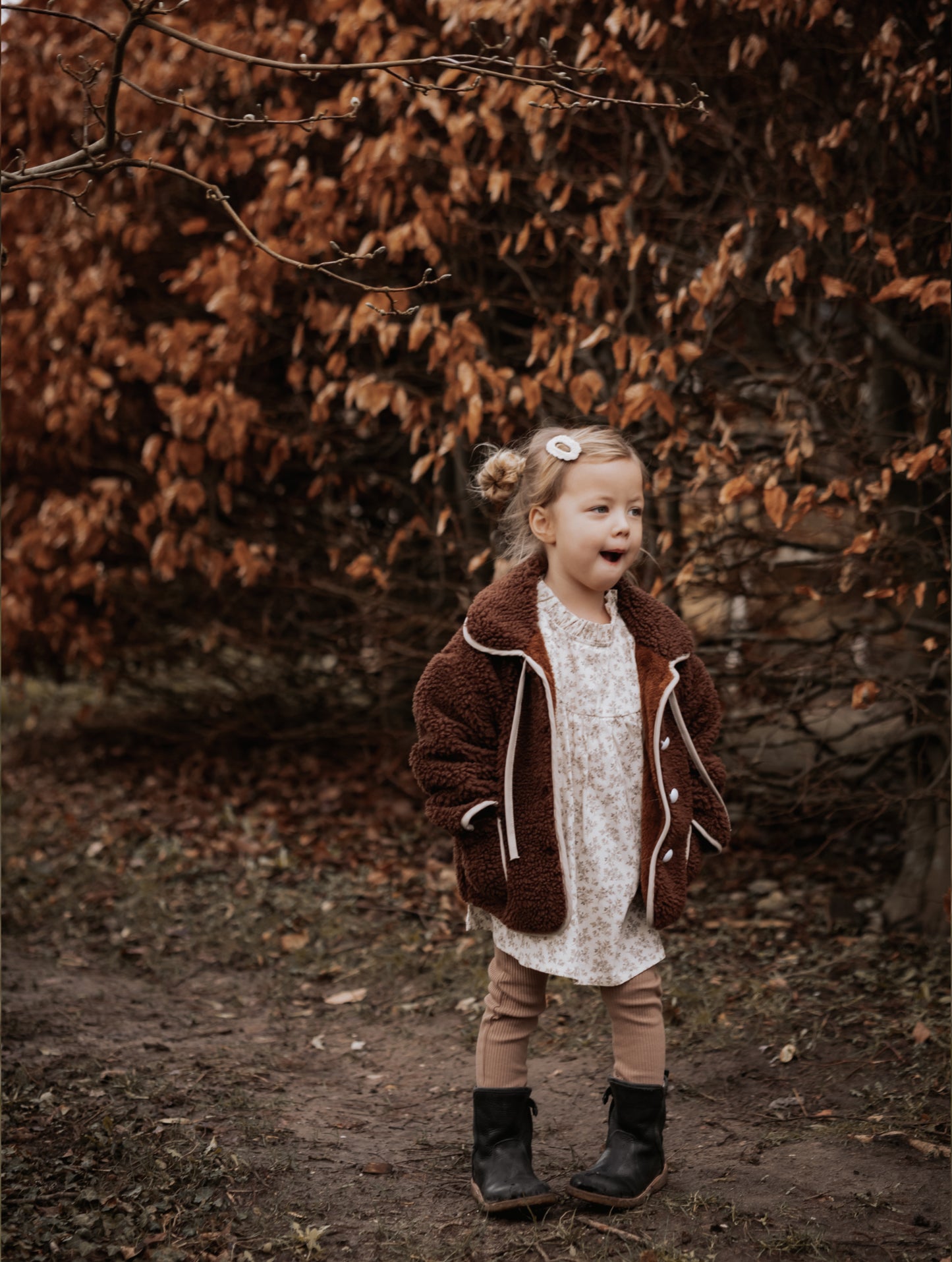 Cozy Faux Sheepskin Jacket - Brown