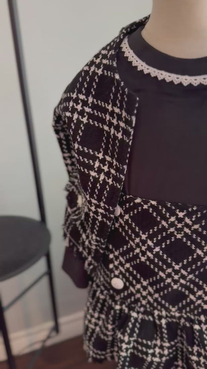 Classic Black & White Three-Piece Set - Stylish & Versatile